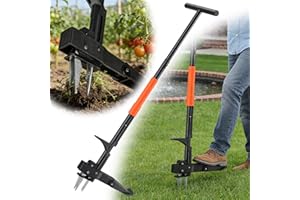Weed Puller Tool, 43 Inch Heavy Duty Weed Remover with Long Handle, 4 Claws Head with Foot Pedal, Manual Weeder for Various G