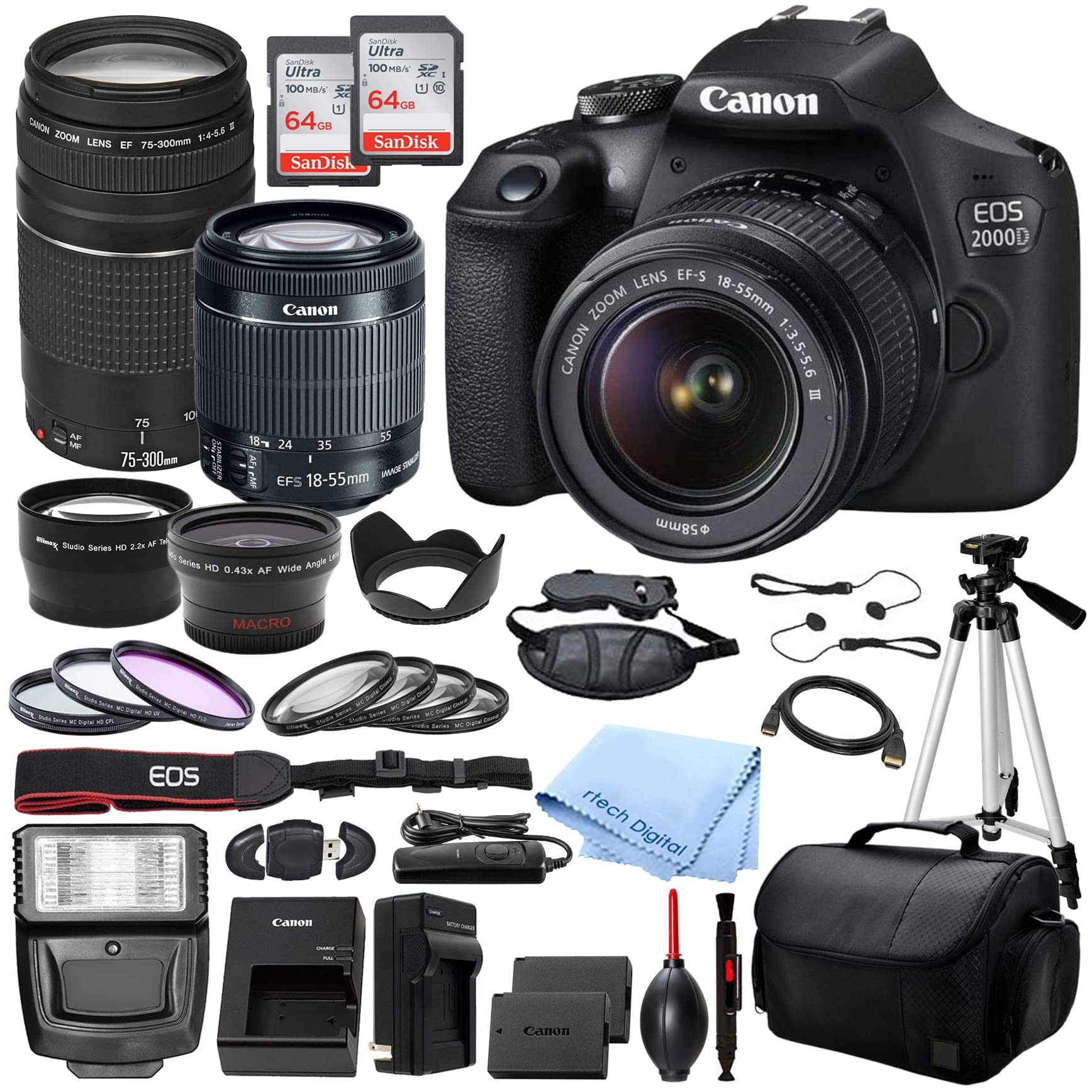 eos rebel sl2 canon 200d mark ii refurbished Canon EOS 2000D (Rebel T7) DSLR Camera with EF-S 18-55mm DC III