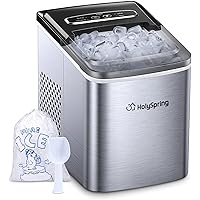 HolySpring Ice Maker Machine Countertop, Portable Ice Makers with Ice Bags and Standing Ice Scoop Basket, Countertop Ice…