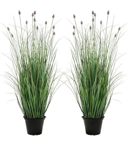 Amazon.com: Jexine 2 Pack 3ft Artificial Tall Grass Plant in Pot