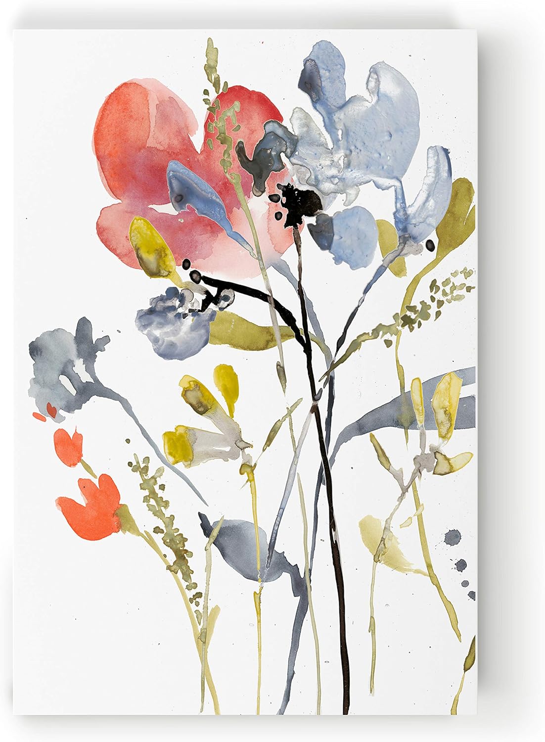 Amazon Com Renditions Gallery Canvas Prints Wall Art Flower Overlay I Gallery Wrapped Watercolor Abstract Floral Modern Home Decor Ready To Hang 18x27 Posters Prints
