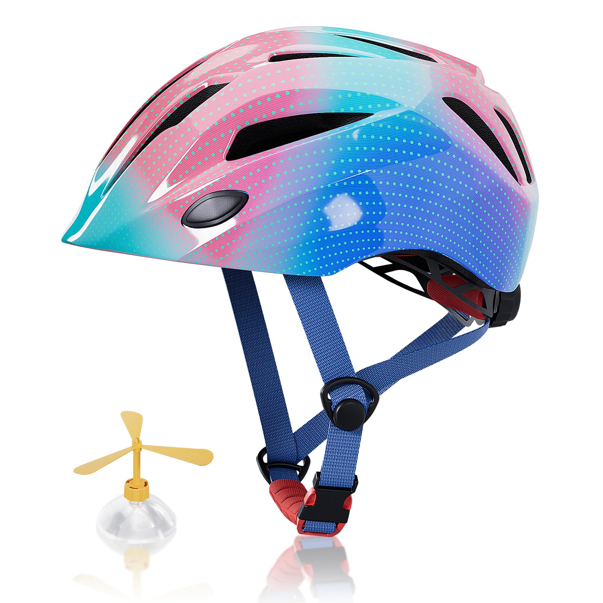 Children's Bicycle Helmet, Helmet, Children, Toddler, Sports Helmet, CPSC Safety Standards, ASTM Safety Standards, Lightweight, Breathable, 3D Protective Cushion, Propeller, Removable, Washable,