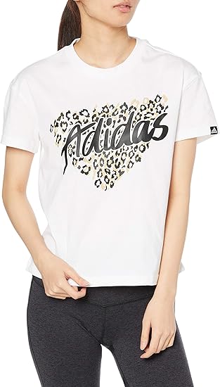 Amazon アディダス 半袖 Tシャツ レオパード グラフィック 半袖tシャツ 238 レディース フィットネス トレーニング レディース 通販