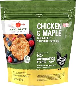 APPLEGATE NATURALS Chicken & Maple Breakfast Sausage Patties, 16 OZ | No Antibiotics Ever, No artificial ingredients, Perfect