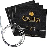 Cecilio Stainless Steel Violin Strings 4/4 Full Set with E, A, D, G Strings for Electric and Acoustic Violins - Reliable and Affordable Replacement for your Fiddle