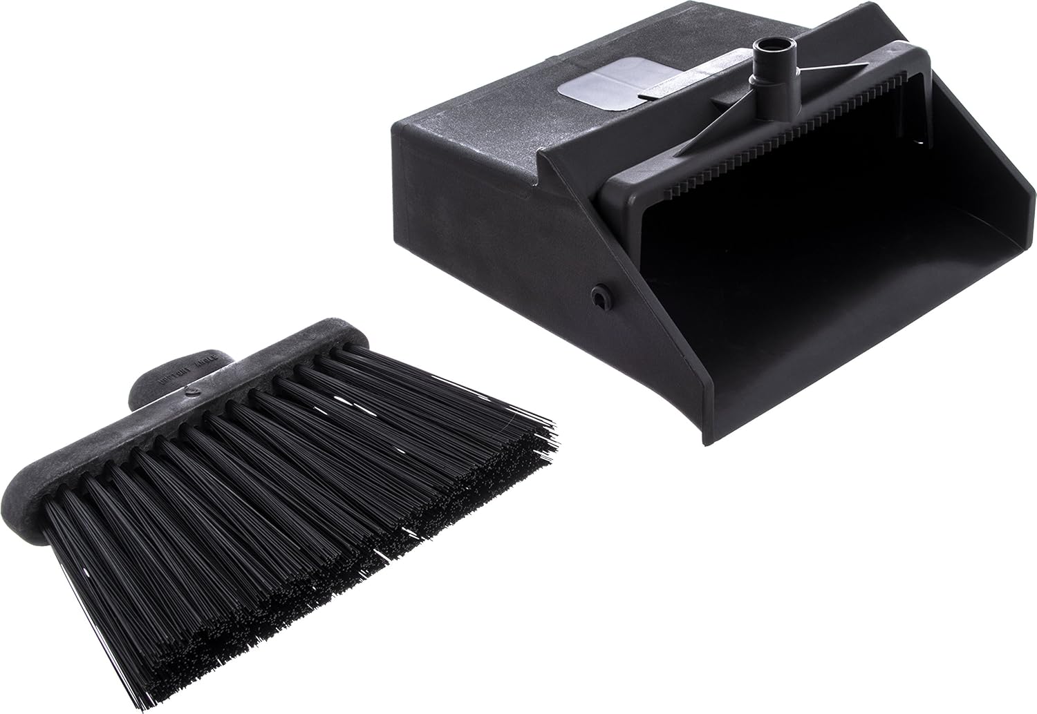 Carlisle 36141503 Duo-Pan Dustpan & Lobby Broom Combo, 3 Foot Overall Height, Black: Home & Kitchen