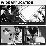 LIQVEE Funnel Set 4 Sizes 122/101/76/50mm Black Food-Grade Plastic view 5