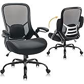 HYLONE Big and Tall 400lbs Heavy Duty Office Chair, 5" Thickened Seat Ergonomic Desk Chair with Adjustable Armrests, Home Office Computer Chairs for Long Hours Mesh Executive Chair(Black)