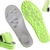 4D Cloud Insoles for Men Women, Memory Foam Boot Insoles, Comfortable and Breathable Massage Cushion Shoe Inserts with Arch Support, Trim to Fit All Shoe Types(1Pair-Green, Men 10-11/Women 12-13)