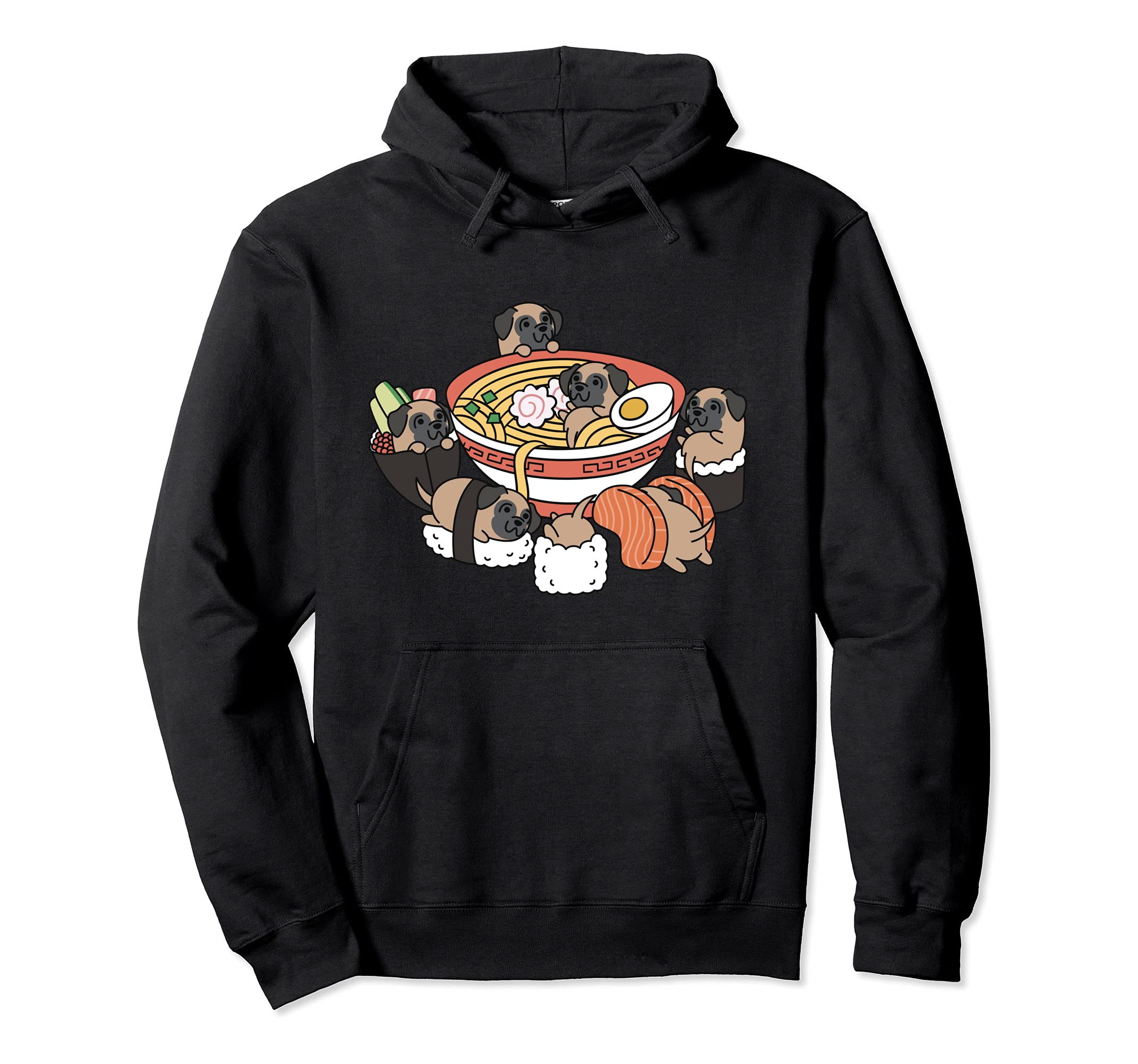 Ramen Sushi English Mastiff Dog Pullover Hoodie