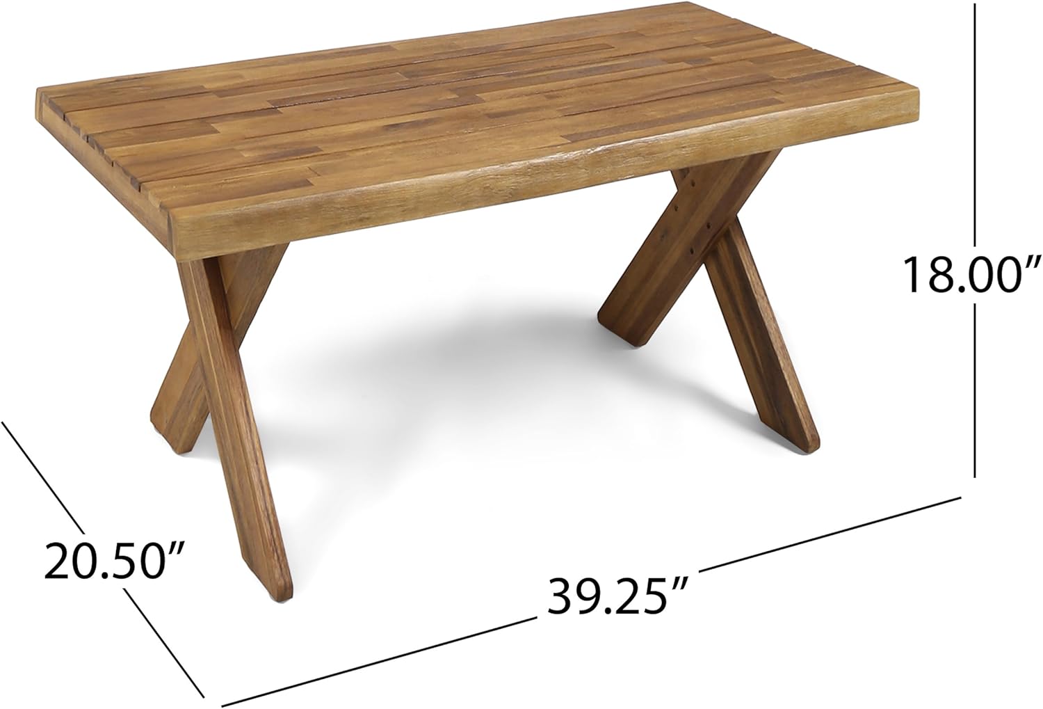 Christopher Knight Home 304412 Irene Outdoor Acacia Wood Coffee Table, Sandblast Teak Finish : Garden & Outdoor