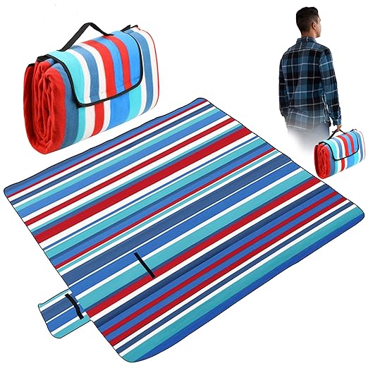 Nasharia Picknickdecke Wasserdicht 200x200 XXL Outdoor, Picknickdecke Isoliert Wärmeisoliert & weich Fleece Stranddecke Outdo