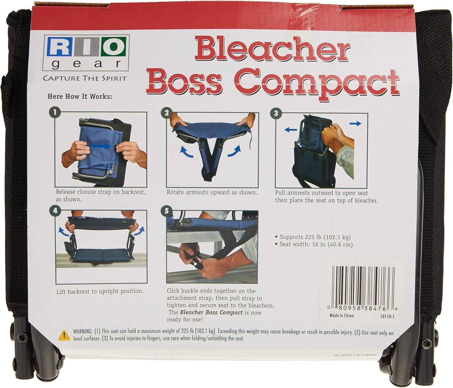 rio gear bleacher boss compact stadium seat