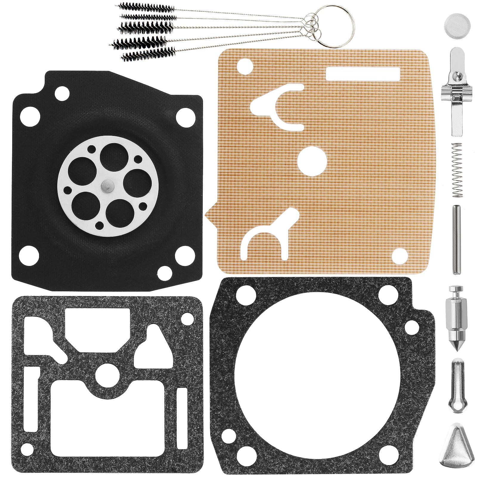 QAZAKY Carburetor Rebuild Kit Compatible with Zama RB-31 RB-36 RB-53 RB-60 RB-95 034 036 044 MS340 MS360 Chainsaw C3A Series 49-899 361 362 365 372 Jonsered 2063 2065 2071 2163 2165 2171 Partner K750