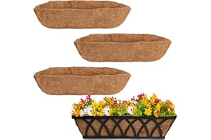 Vumdua 4 Pcs Coconut Liners for Planters 24 Inch Coco Liners for Planters Natural Coco Coir Liner for Hanging Baskets Coconut Fiber Planter Liner for Window Box Flowers Vegetables
