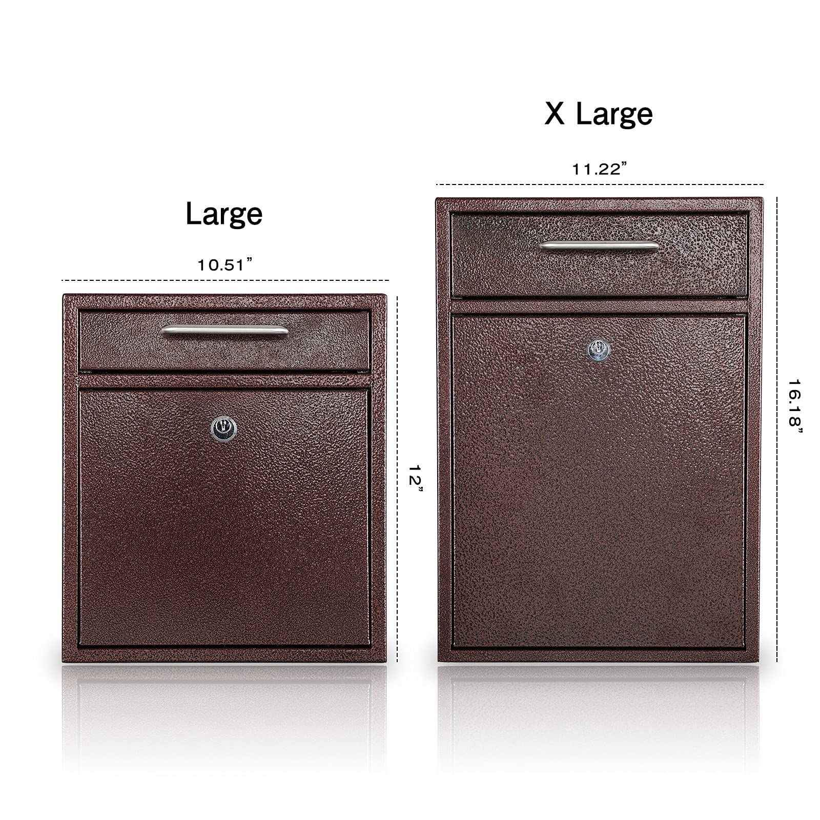 KYODOLED Steel Key Lock Mail Boxes Outdoor,Locking Wall Mount Mailbox