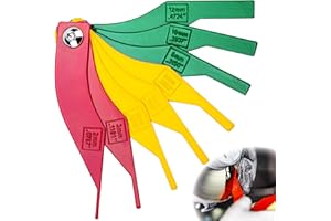 ecocstm 8 PCS Brake Lining Thickness Gauges, Brake Pad Measuring Tool, Color Coded Brake Pad Gauge with Metric & SAE Size, Brake Resetting Gauge Tool, for Quickly Measuring Disc and Drum