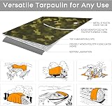 SolaDirect Camo Tarpaulin 2x2 m 85 GSM Waterproof Tarp with 4 Ball Bungees view 2
