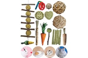 Rabbit Chew Toys, Bunny Toys for Rabbits, Hamster Guinea Pig Small Animal Chew Toys, Chew Treats and Balls for Bunny, Chinchi