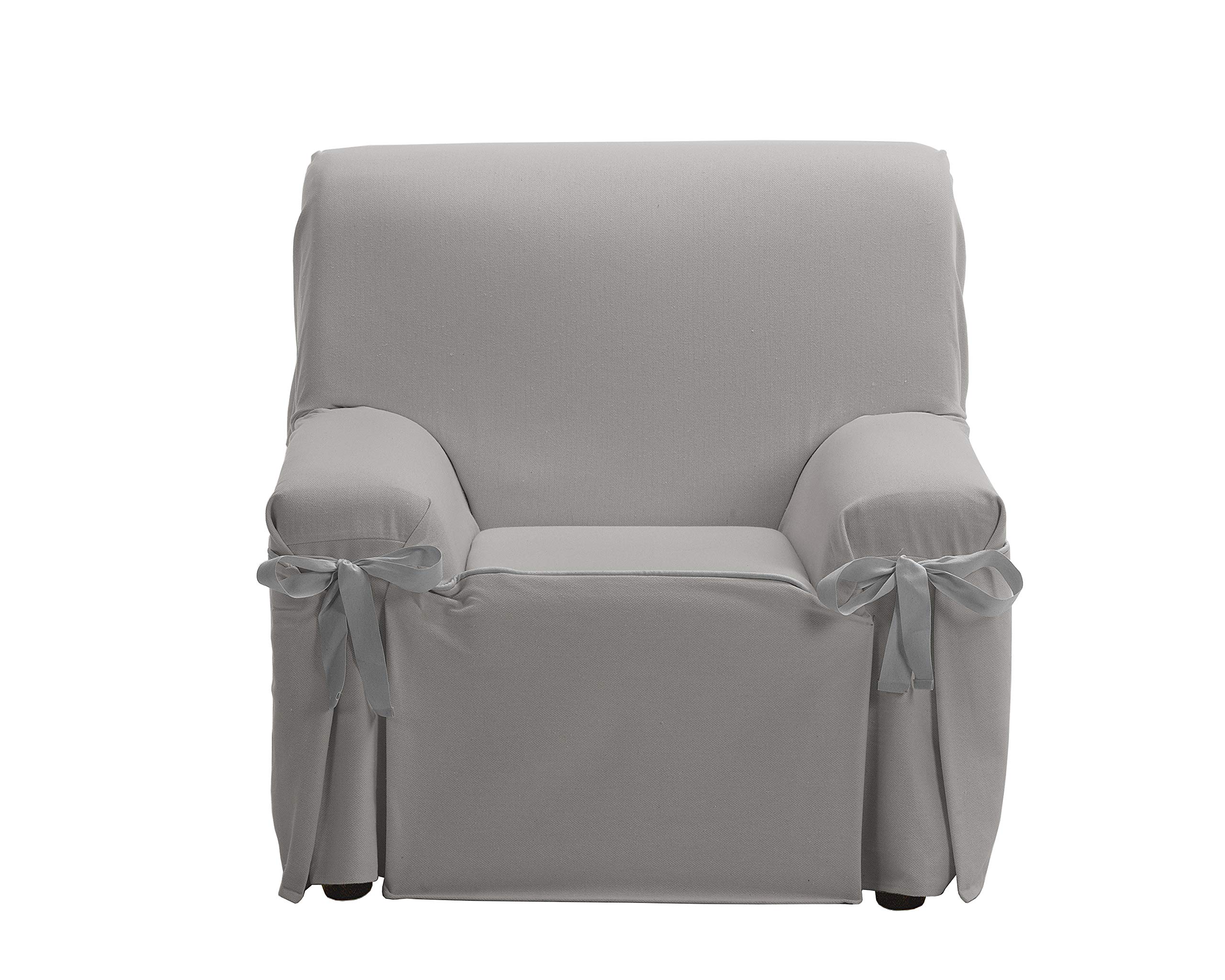 Martina Home Riga Sofa Cover with Bows 1 Space grey