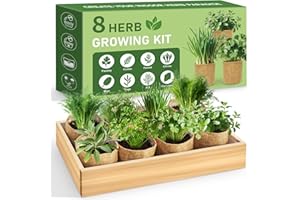 LUOJIBIE 8 Herb Indoor Garden Kit for Beginners - Complete Windowsill Growing Gifts Set with Tools, Unique Christmas Birthday Gardening Gifts for Women, Mom, Men, Teenage Girls,Kitchen, Housewarming
