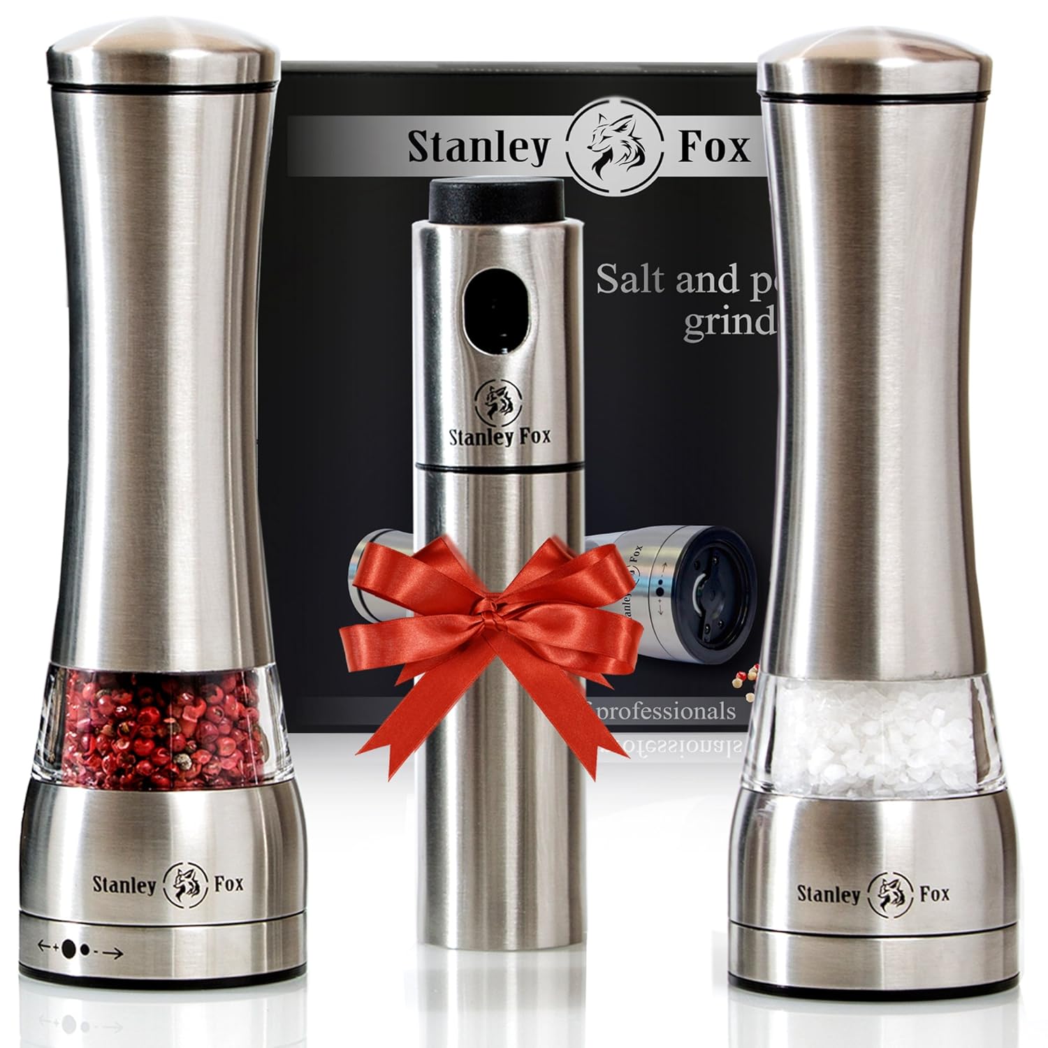 Grind set. Premium pepper grinder. salt and pepper noise. salt fox фото.