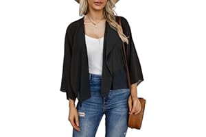 ROSEMIA Womens Summer Tops Short Shrugs Kimono Cardigans Casual Chiffon Bolero Jackets