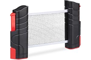 Relaxdays Table Tennis TT Ping Pong Net Retractable Portable Clamp Bracket, One Size, Multicolor