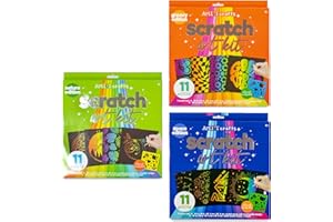 Art 101 USA Crafts 3 Pack Scratch Art Kit with 33 Pieces, Multi