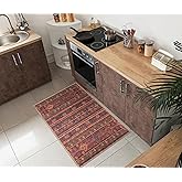 Keen Home Design 2x3 Rug - Machine Washable Entry Rug with Non-Slip Backing, Ideal for Enteryway, Kitchen, Bathroom, Laundry Room - Vintage, Easy Clean, Durable, Low Pile Rug - (2' x 3')