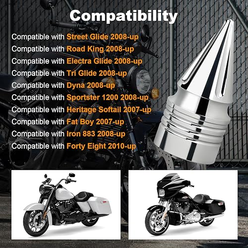 Black Aluminum Front Axle Nut Cover Cap For Harley Touring, Electra Glide, Street Glide, Road King