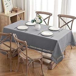 MIULEE Light Grey Thick Polyester Linen Rectangle