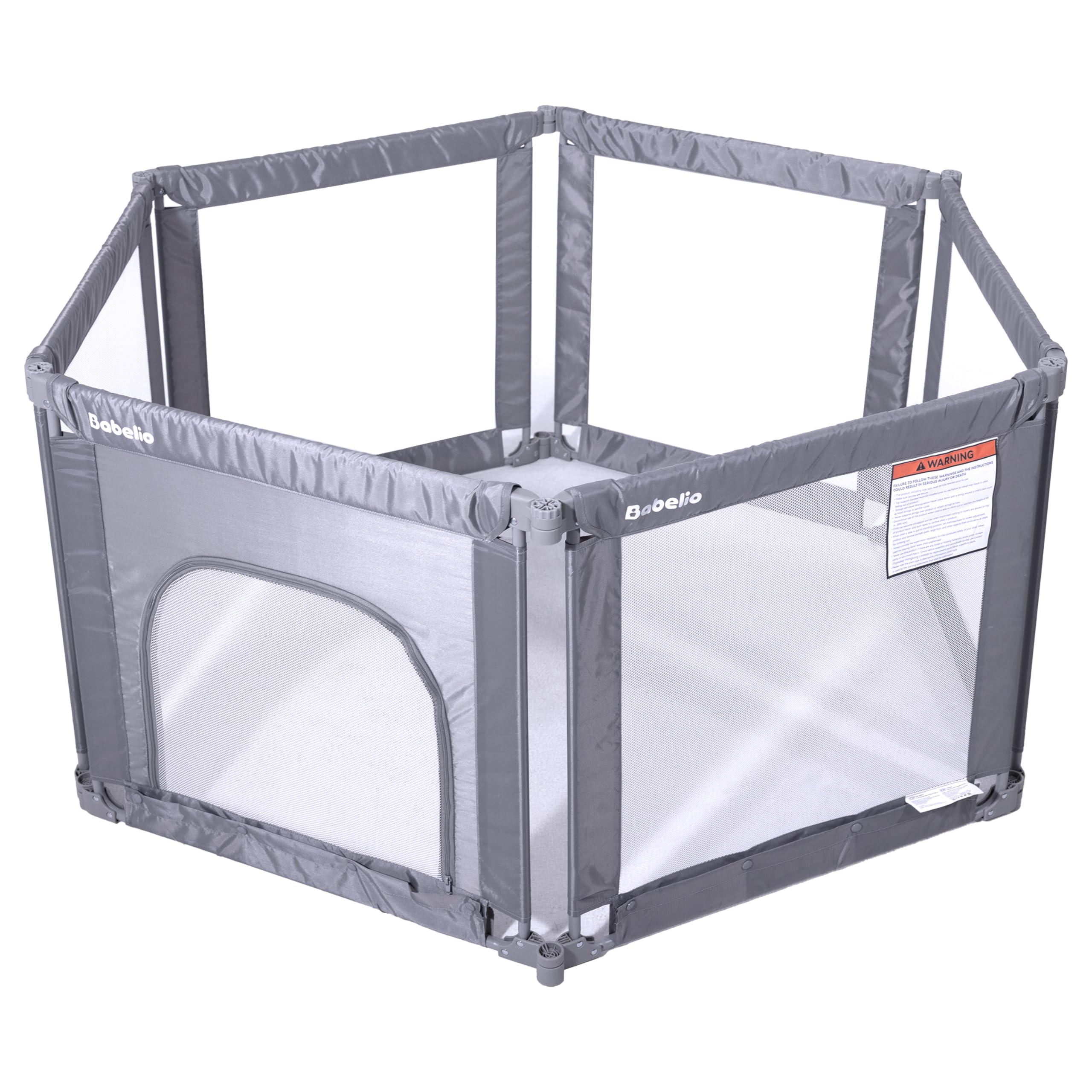 Photo 1 of Babelio Foldable Playpen for Babies and Toddlers- Adjustable Shape & Area, 62 * 31" Playpen with Zipper Gate, Portable Baby Fence for Indoor & Outdoor, Multi-Functional Baby Play Yard