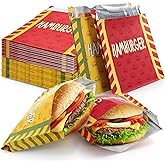 ZEAYEA 200 Pack Burger Wrappers, Aluminum Foil Hamburger Sleeves for Sandwich, BBQ, Water and Grease Resistant Hamburger Bags