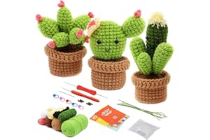 ALINK Crochet Starter Kit, Crochet Kit for Beginners, Beginner Crochet Kit for Adults, with Crochet Hooks, Yarn, Polyester Fi