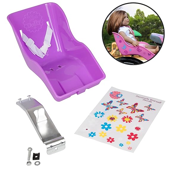 Ride Along Dolly Doll Bicycle Seat Bike Seat (Purple) with