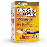 GoodSense Coated Nicotine Polacrilex Gum 4 mg (Nicotine), Stop Smoking Aid, Fruit Flavor, 100 Count