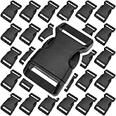 KEILEOHO 50 Pack 1 Inch Plastic Buckle Clips, Paracord Bracelets Buckles, Plastic Side Release Buckles, Quick Release Parachute Buckle for Backpacks, Straps, Belts, Collars