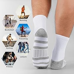 MUQU Mens White Quarter Socks - Thin Athletic