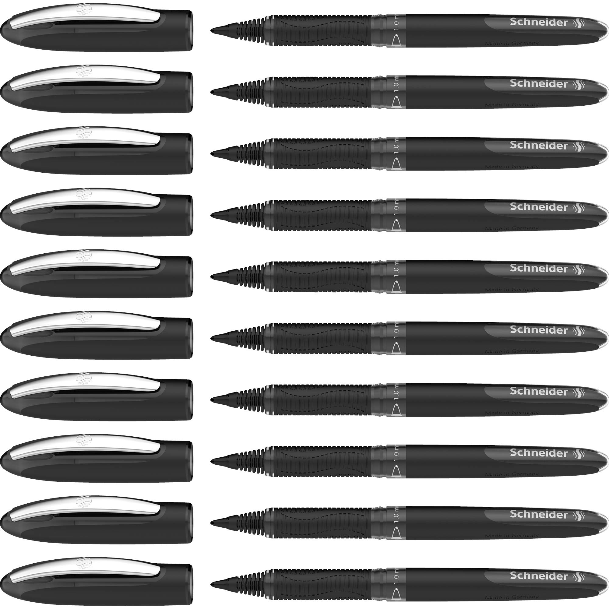 Schneider 183601 One Sign Rollerball Pen (Indelible, Line Width: 1 mm) Black, Pack of 10