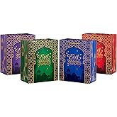 Hallmark 9" Medium Eid Gift Bag Bundle (4 Bags: Eid Mubarak with Stars and Skyline) in Red, Blue, Green, Purple