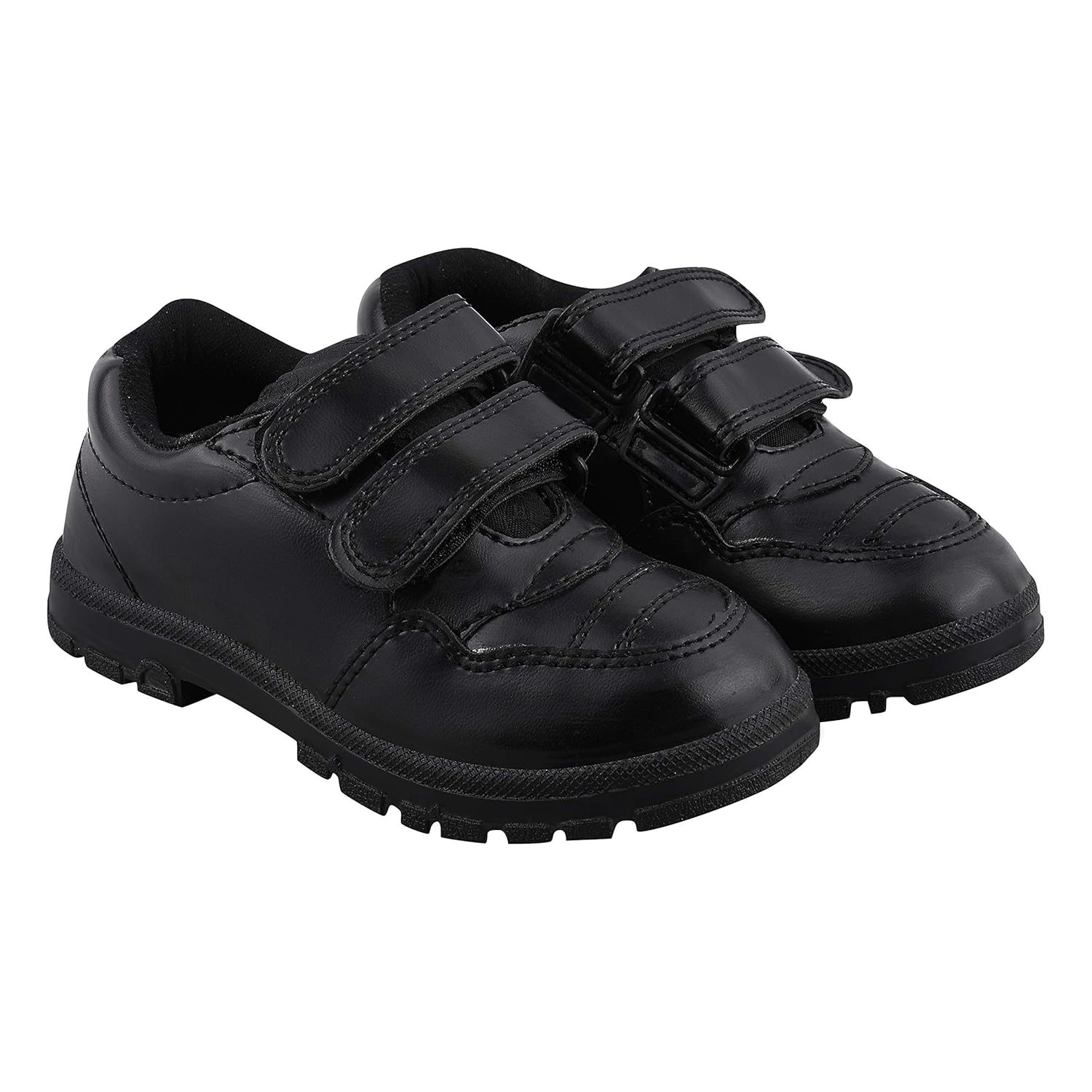 Buy Rex Kids PVC Rexin Regular/Formal/School Black Velcro Shoes at