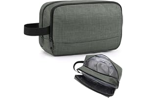 M&C Music Color Travel Toiletry Bag for Men Women Traveling Hanging Dopp Kit Water Resistant Shaving Bag for Organizer Toiletries Accessories (Army Green)