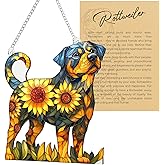 Colorful Dogs Acrylic Suncatcher Ornament for Window Decor, Acrylic Suncatcher Window Hanging Decor, Dog Lovers Gifts for Women, Dogs Christmas Ornaments for Tree Hanging (Rottweiler)