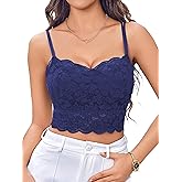 Avidlove Bralettes for Women Lace Camisole V Neck Double-Layered Adjustable Strap Tank Cami Crop Top