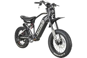 KOONKEX TUTTIO ICT Electric-Motorcycle for Adults-Teens Age 16+, 60V 4000W Peak Moped-Style-Ebike, 43-49MPH, 20" Fat-Tire-Electric-Bike, 1500Wh, Up to 100Miles Long Range Dirt Bike for Snow Off-Road Mountain