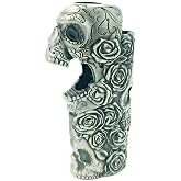 Rose Skull Skeleton Metal Lighter Case Cover Holder fits BIC Full Standard Size Lighter J6