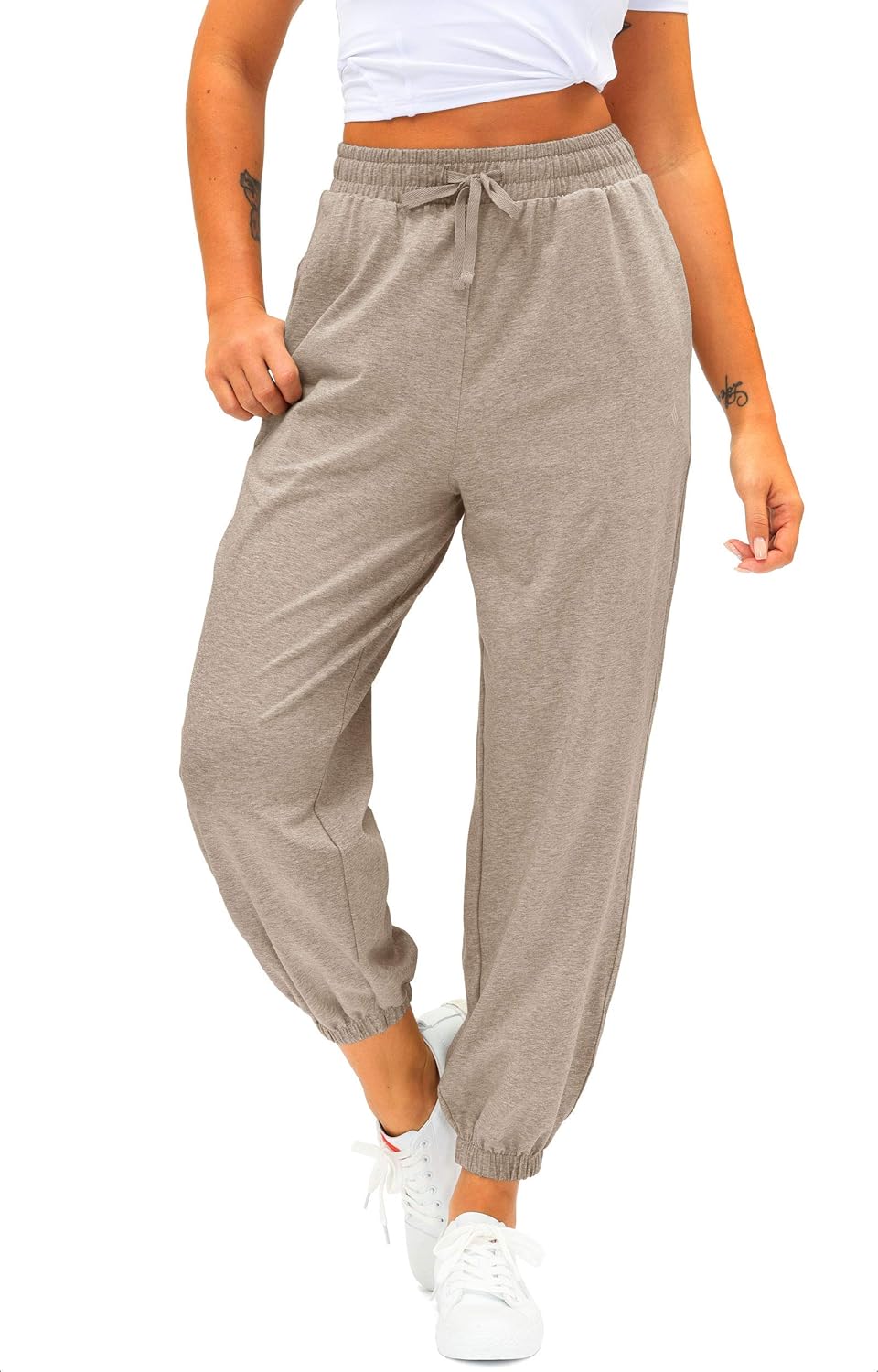 Women's Cotton Sweatpants High Waisted Pants with Pockets Athletic Fit Joggers for Women Lounge, Jogging at  Women’s Clothing store