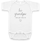 Hi Grandpa I Can't Wait To Meet You Pregnancy Announcement Infant Bodysuit - Surprise Gift For Grandpa