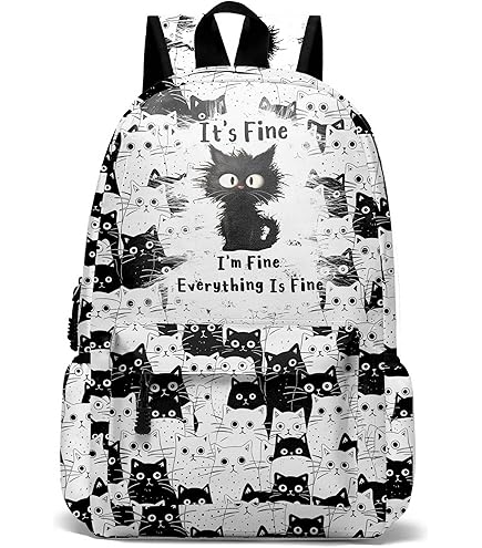 ALAZA Black White Cat Kitten Cute Backpacks Travel Laptop Daypack School Book Bag for Men Women Teens Kids : Electronics